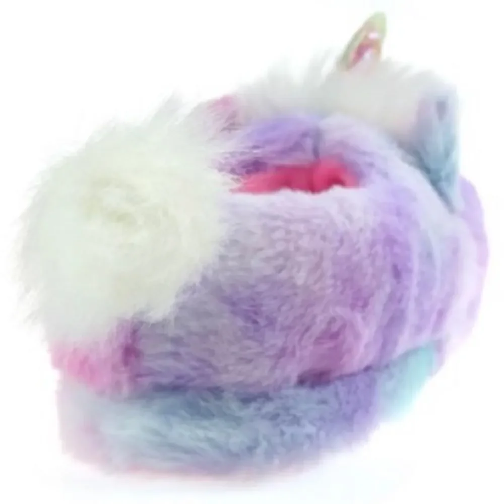 NWT Wonder Nation Pink,Lilac,Blue Toddler Girl Plush Unicorn Slippers Ruber Sole